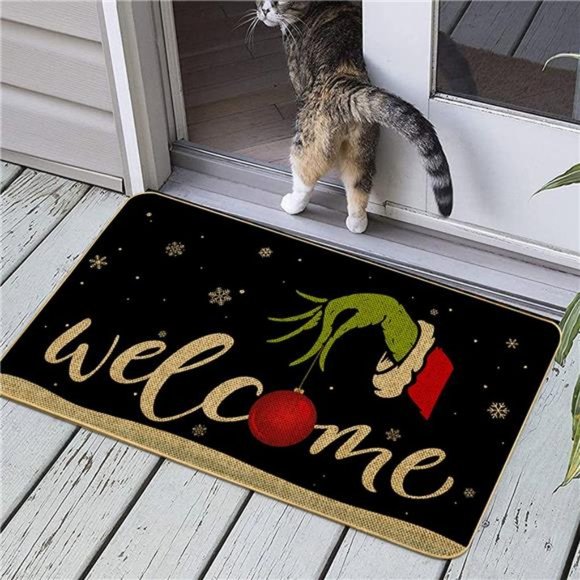 Christmas Door Mat Xmas Welcome Merry Christmas Mat Non-Slip and Washable - Picture 2 of 5